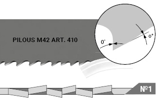 Биметаллические ленточные пилы по металлу Pilous M42 Art.410