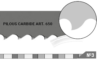 ленточные пилы с твердосплавными напайками Pilous Carbide Art. 650